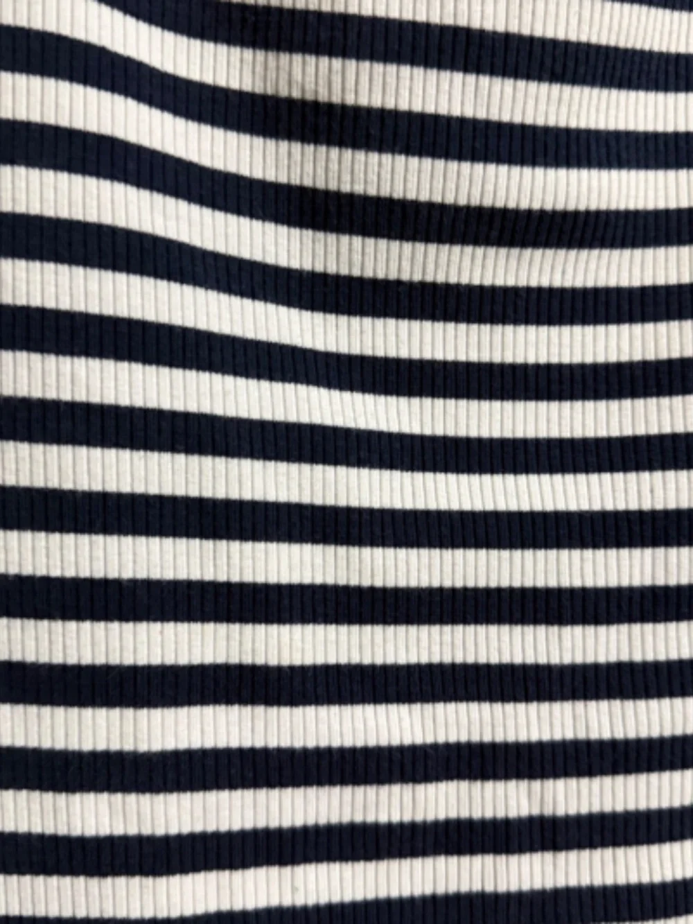 J. Crew Navy and White Stripe Ribbed Stretch Square Neck Top Size Extra Large